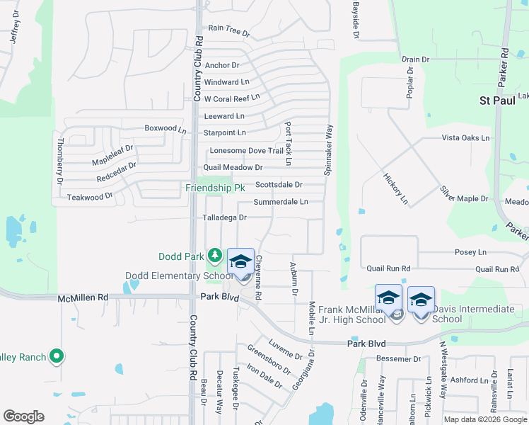 map of restaurants, bars, coffee shops, grocery stores, and more near 1401 Summerdale Lane in Wylie