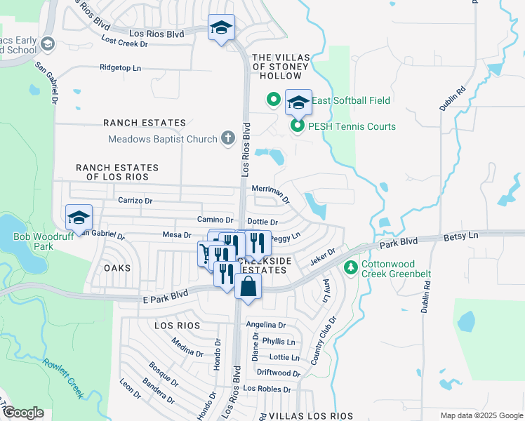 map of restaurants, bars, coffee shops, grocery stores, and more near 4205 Karen Court in Plano