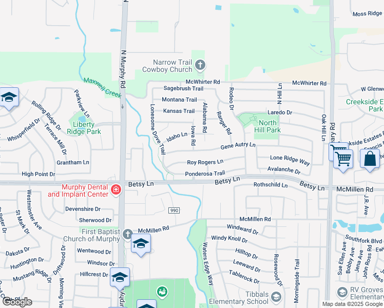 map of restaurants, bars, coffee shops, grocery stores, and more near 1210 Iowa Road in Murphy