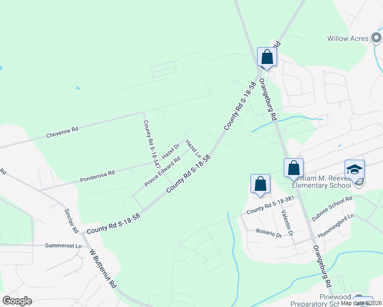 map of restaurants, bars, coffee shops, grocery stores, and more near 101 Hazel Lane in Summerville