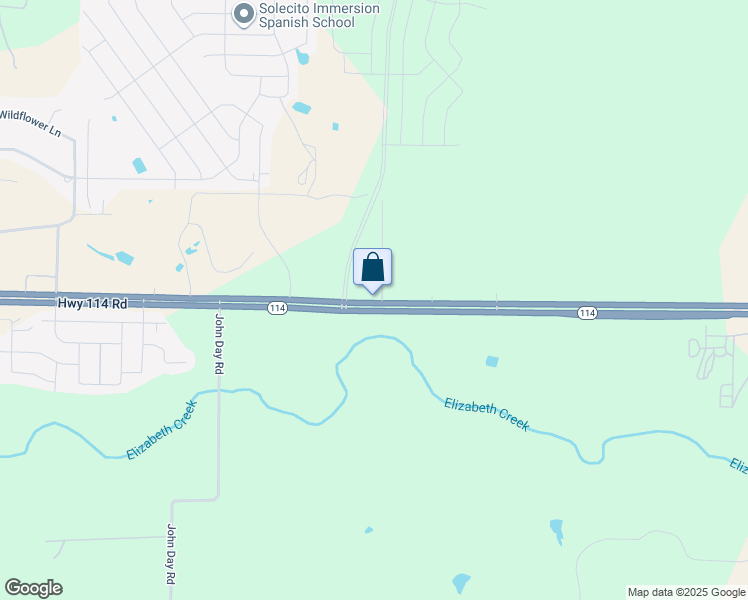 map of restaurants, bars, coffee shops, grocery stores, and more near 15306 Texas 114 in Justin