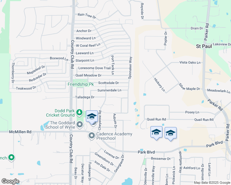 map of restaurants, bars, coffee shops, grocery stores, and more near 1303 Summerdale Lane in Wylie
