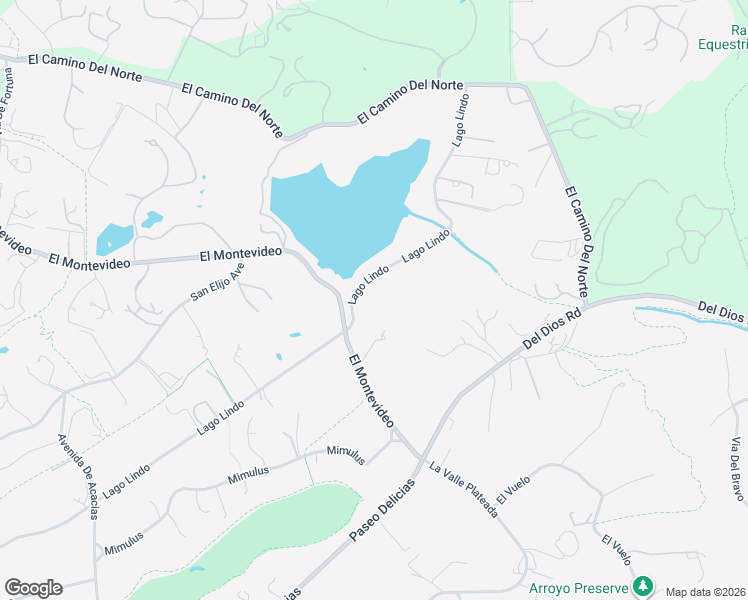 map of restaurants, bars, coffee shops, grocery stores, and more near 6525 Lago Lindo in Rancho Santa Fe