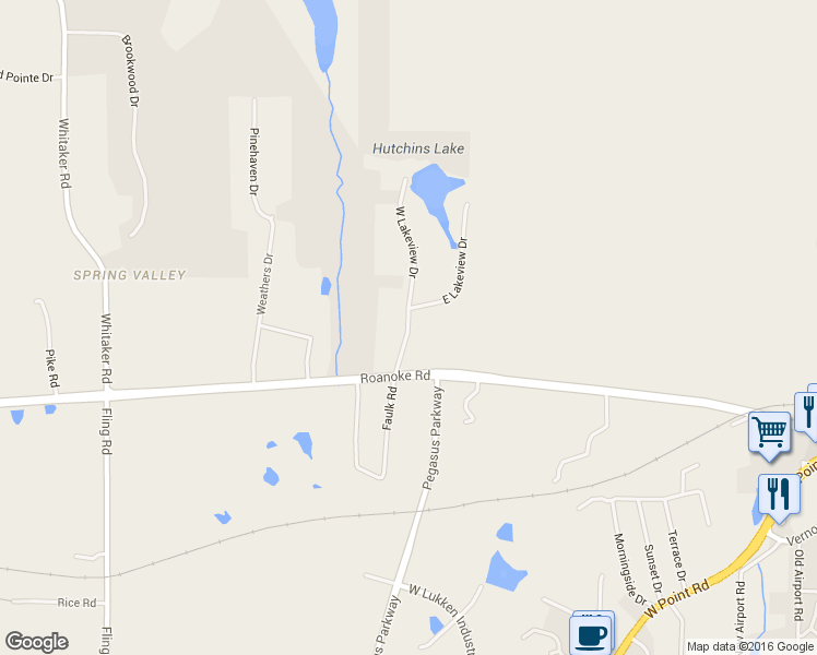 map of restaurants, bars, coffee shops, grocery stores, and more near 224 Lakeview Drive in LaGrange