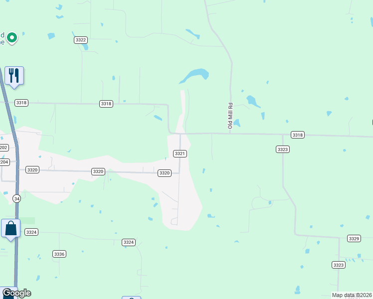 map of restaurants, bars, coffee shops, grocery stores, and more near 4145 County Road 3321 in Greenville