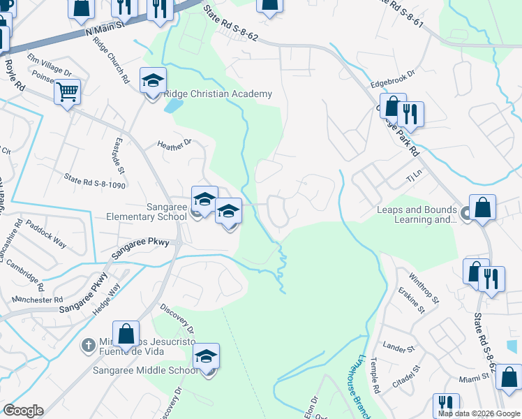 map of restaurants, bars, coffee shops, grocery stores, and more near 303 Macgregor Drive in Summerville