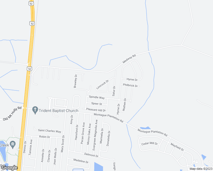 map of restaurants, bars, coffee shops, grocery stores, and more near 407 Vinicio Drive in Goose Creek