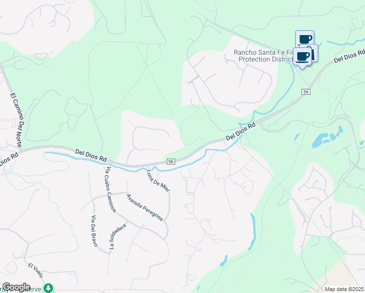 map of restaurants, bars, coffee shops, grocery stores, and more near 7087 Rancho Santa Fe View Court in Rancho Santa Fe