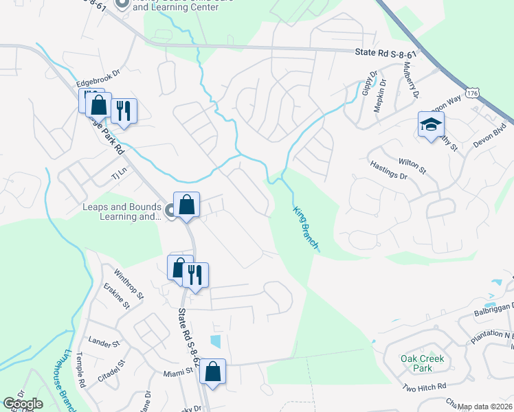 map of restaurants, bars, coffee shops, grocery stores, and more near 131 Bull Run Drive in Summerville