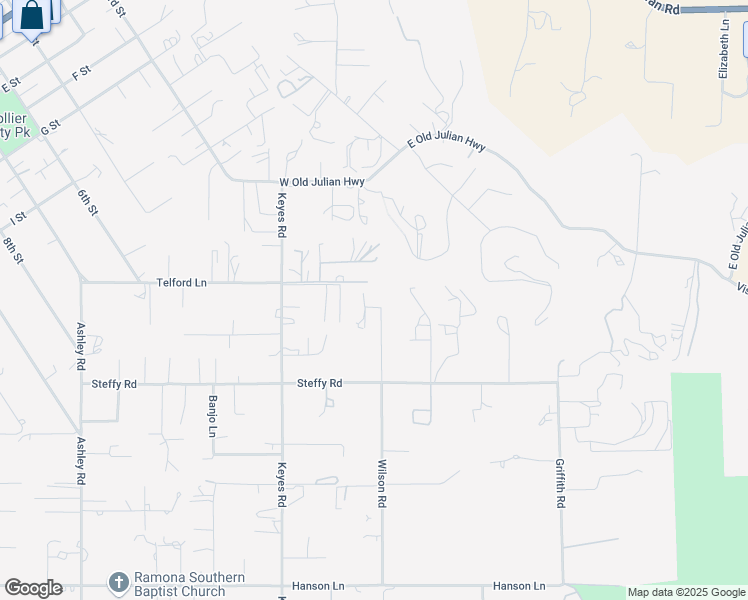 map of restaurants, bars, coffee shops, grocery stores, and more near 307 Zion Court in Ramona