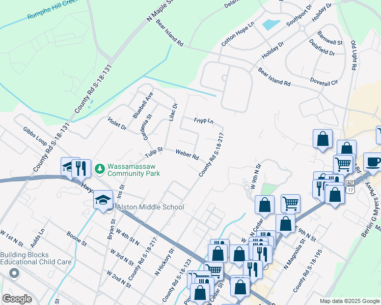 map of restaurants, bars, coffee shops, grocery stores, and more near 200 Weber Road in Summerville