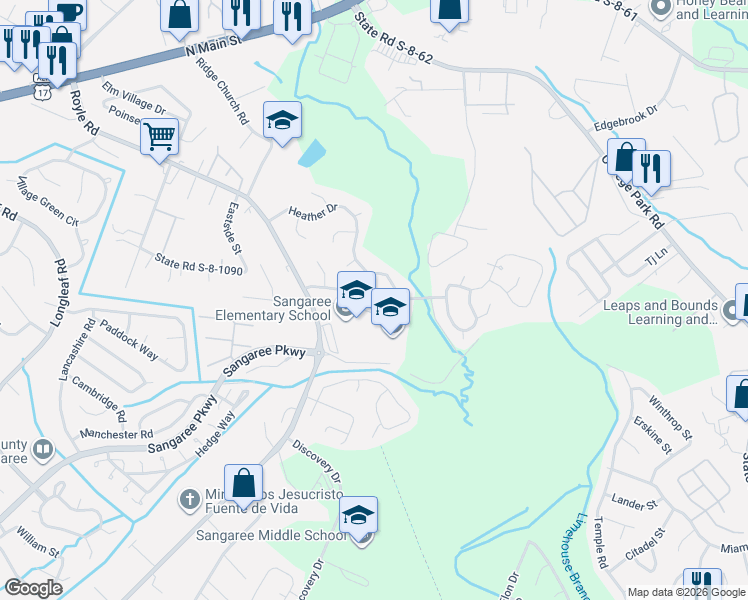 map of restaurants, bars, coffee shops, grocery stores, and more near 106 Cambell Court in Summerville