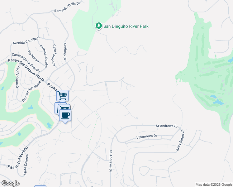 map of restaurants, bars, coffee shops, grocery stores, and more near 17941 Vista Lomas Drive in Poway
