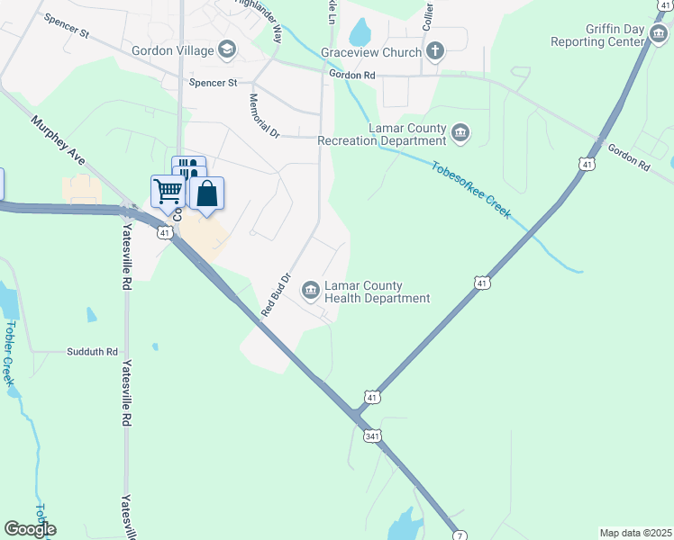 map of restaurants, bars, coffee shops, grocery stores, and more near 117 Big Oak Drive in Barnesville