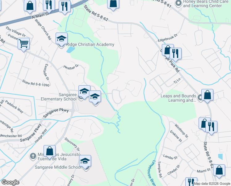 map of restaurants, bars, coffee shops, grocery stores, and more near 335 Macgregor Drive in Summerville