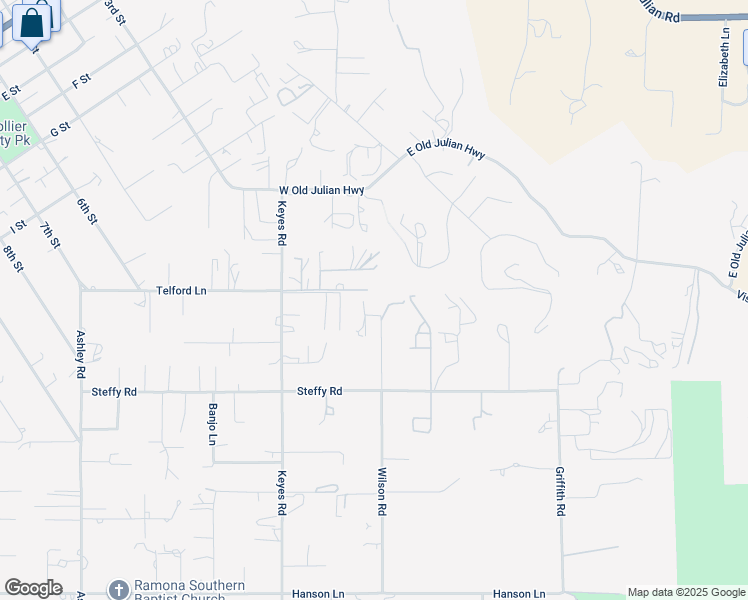 map of restaurants, bars, coffee shops, grocery stores, and more near 307 Zion Court in Ramona