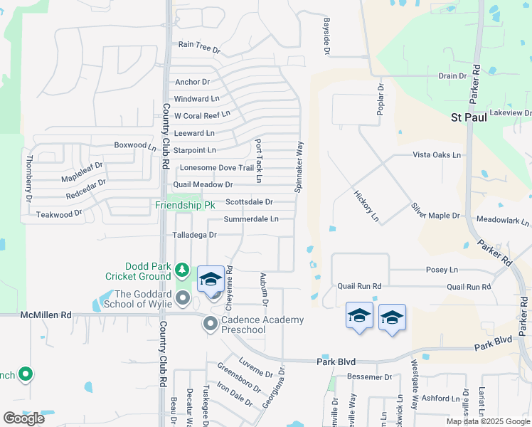 map of restaurants, bars, coffee shops, grocery stores, and more near 1303 Summerdale Lane in Wylie