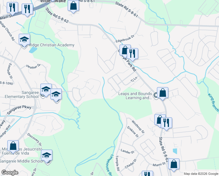 map of restaurants, bars, coffee shops, grocery stores, and more near 1604 Ashley Court in Summerville