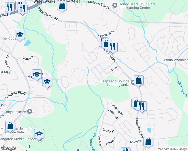 map of restaurants, bars, coffee shops, grocery stores, and more near 1424 Pinethicket Drive in Summerville