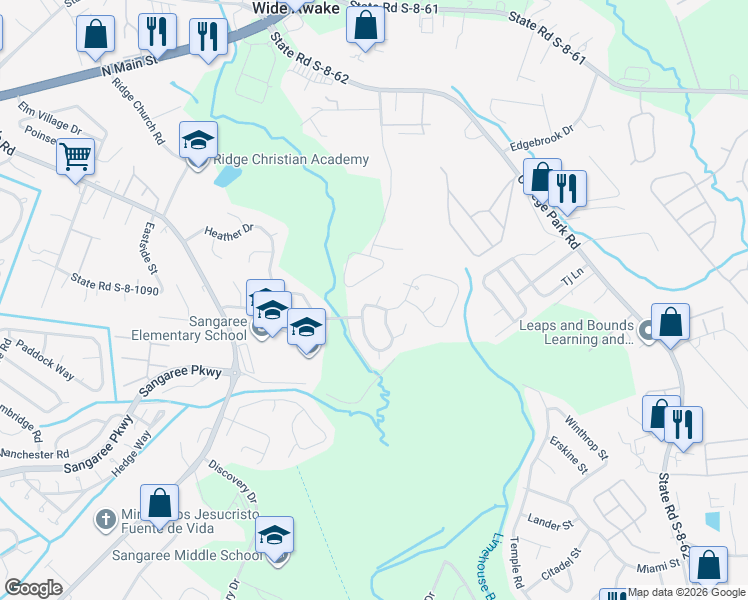 map of restaurants, bars, coffee shops, grocery stores, and more near 105 Douglas Place in Summerville