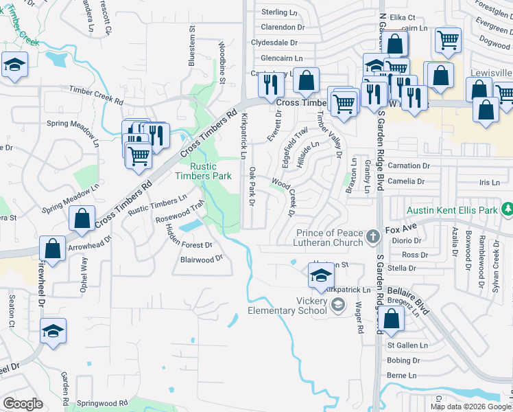 map of restaurants, bars, coffee shops, grocery stores, and more near 1041 Laurel Oak Drive in Flower Mound