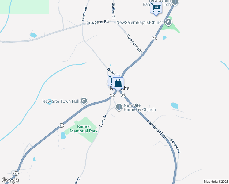map of restaurants, bars, coffee shops, grocery stores, and more near 1 Boyd Loop in New Site