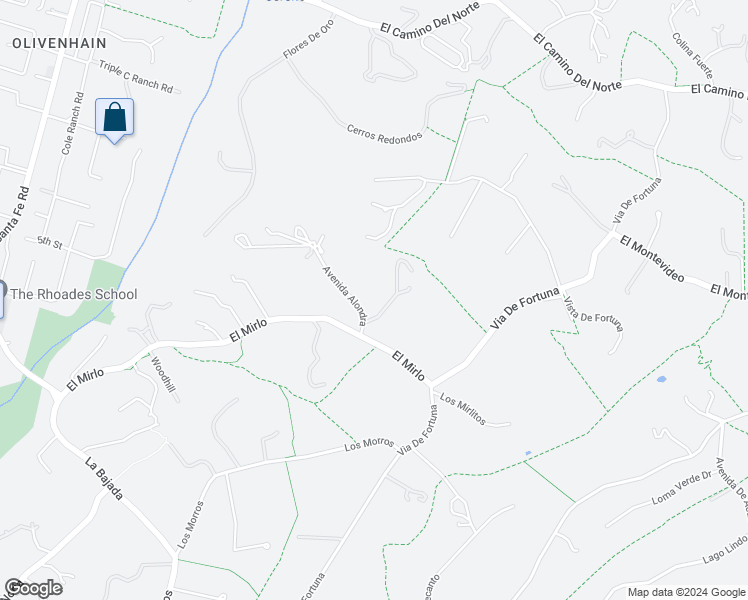 map of restaurants, bars, coffee shops, grocery stores, and more near 17925 Avenida Alondra in Rancho Santa Fe