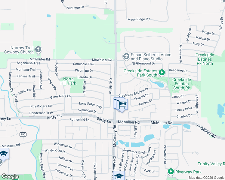 map of restaurants, bars, coffee shops, grocery stores, and more near 649 Memorial Hill Way in Murphy