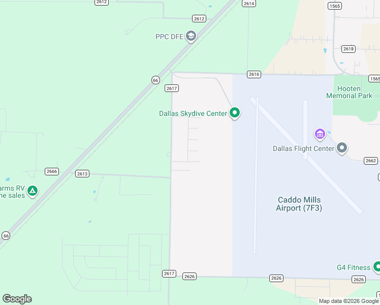 map of restaurants, bars, coffee shops, grocery stores, and more near 3875 County Road 2617 in Caddo Mills