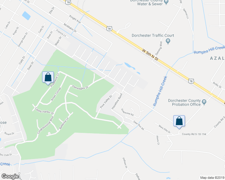 map of restaurants, bars, coffee shops, grocery stores, and more near 127 Pine Valley Drive in Summerville