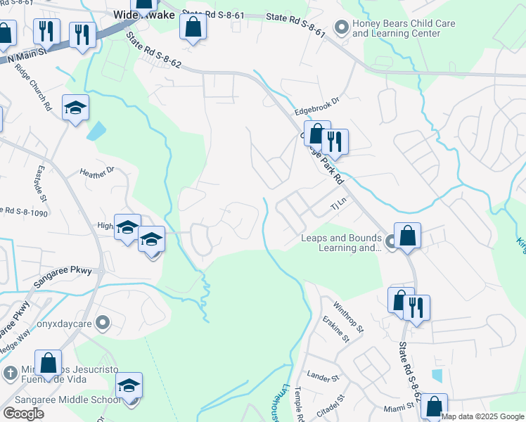 map of restaurants, bars, coffee shops, grocery stores, and more near 173 Tabby Creek Circle in Summerville