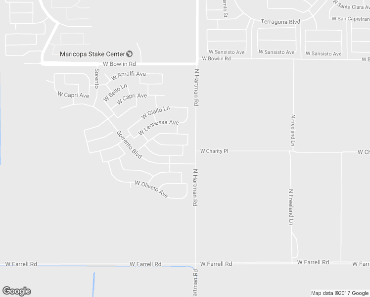 map of restaurants, bars, coffee shops, grocery stores, and more near 36793 West Mediterranean Way in Maricopa
