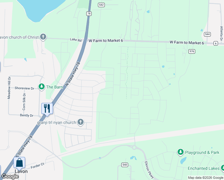 map of restaurants, bars, coffee shops, grocery stores, and more near 78 Texas 78 in Nevada