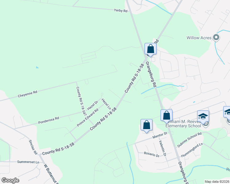 map of restaurants, bars, coffee shops, grocery stores, and more near 849 East Butternut Road in Summerville