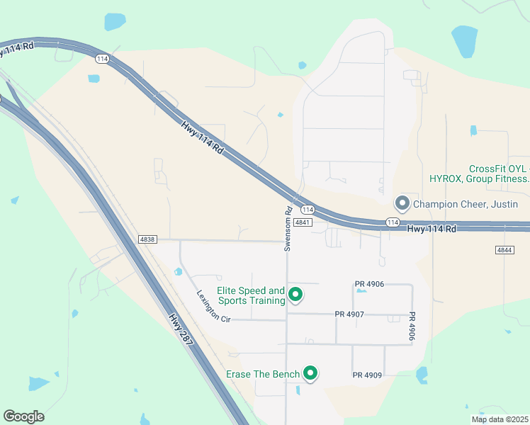 map of restaurants, bars, coffee shops, grocery stores, and more near Swensom Road in Haslet
