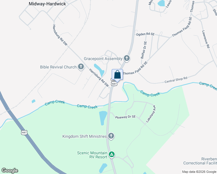 map of restaurants, bars, coffee shops, grocery stores, and more near 100 Baywood Street Southwest in Milledgeville