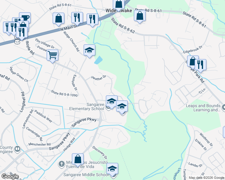 map of restaurants, bars, coffee shops, grocery stores, and more near 153 Heather Drive in Summerville