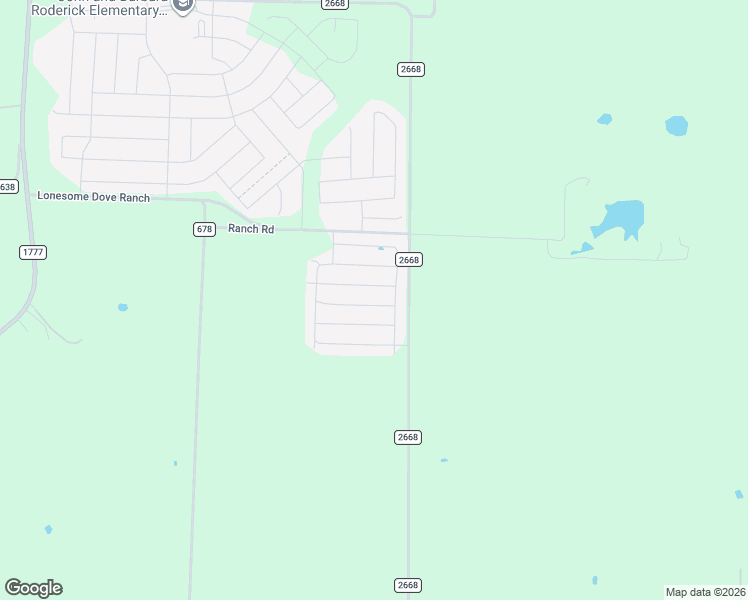 map of restaurants, bars, coffee shops, grocery stores, and more near County Road 2668 in Royse City