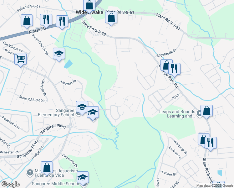 map of restaurants, bars, coffee shops, grocery stores, and more near 105 Douglas Place in Summerville