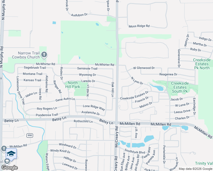 map of restaurants, bars, coffee shops, grocery stores, and more near 640 Laredo Drive in Murphy