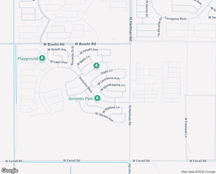 map of restaurants, bars, coffee shops, grocery stores, and more near 37021 West Mondragone Lane in Maricopa