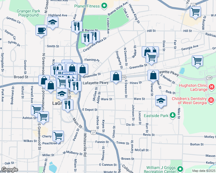 map of restaurants, bars, coffee shops, grocery stores, and more near 101 Gardner Street in LaGrange