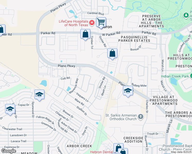 map of restaurants, bars, coffee shops, grocery stores, and more near 4693 Man O'War Road in Carrollton