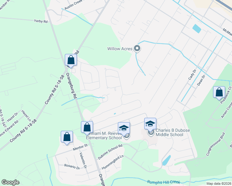 map of restaurants, bars, coffee shops, grocery stores, and more near 246 Longford Drive in Summerville