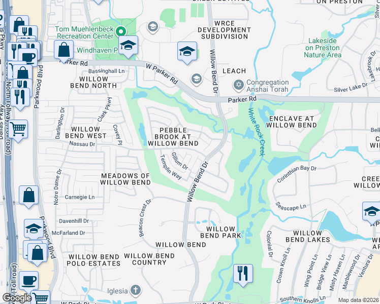 map of restaurants, bars, coffee shops, grocery stores, and more near 2801 Locklear Court in Plano