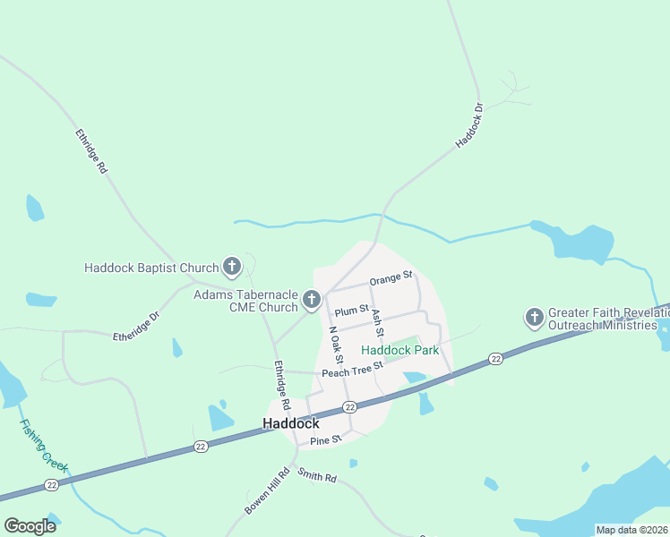 map of restaurants, bars, coffee shops, grocery stores, and more near 153 Haddock Drive in Haddock