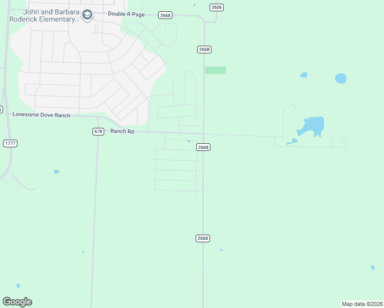 map of restaurants, bars, coffee shops, grocery stores, and more near County Road 2668 in Royse City