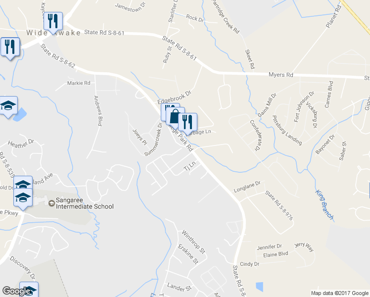 map of restaurants, bars, coffee shops, grocery stores, and more near 1231 Jeanna Street in Summerville