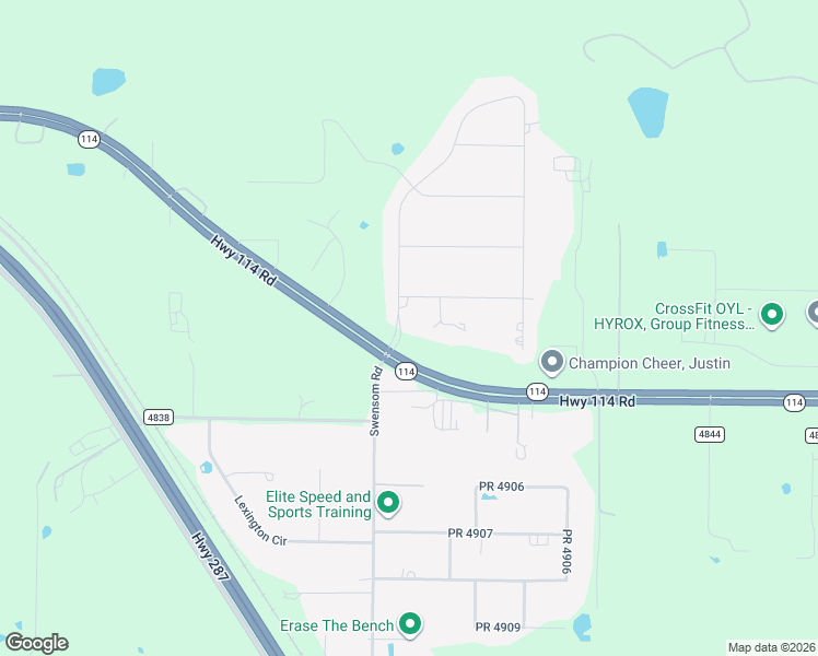map of restaurants, bars, coffee shops, grocery stores, and more near 1200 Alliance Boulevard in Rhome