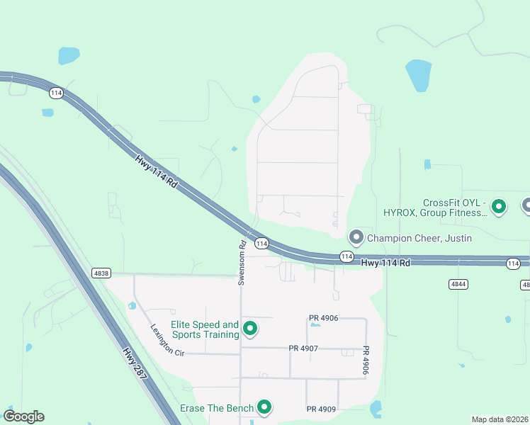 map of restaurants, bars, coffee shops, grocery stores, and more near 1200 Alliance Boulevard in Rhome